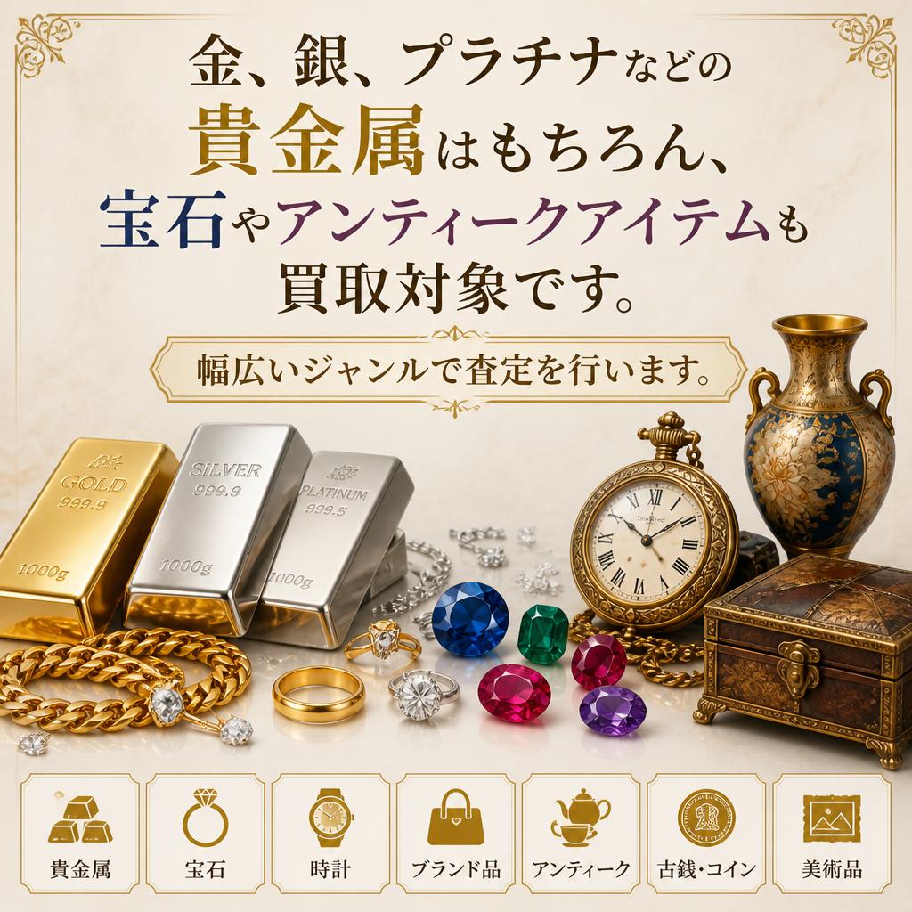どんな貴金属が買取可能？
