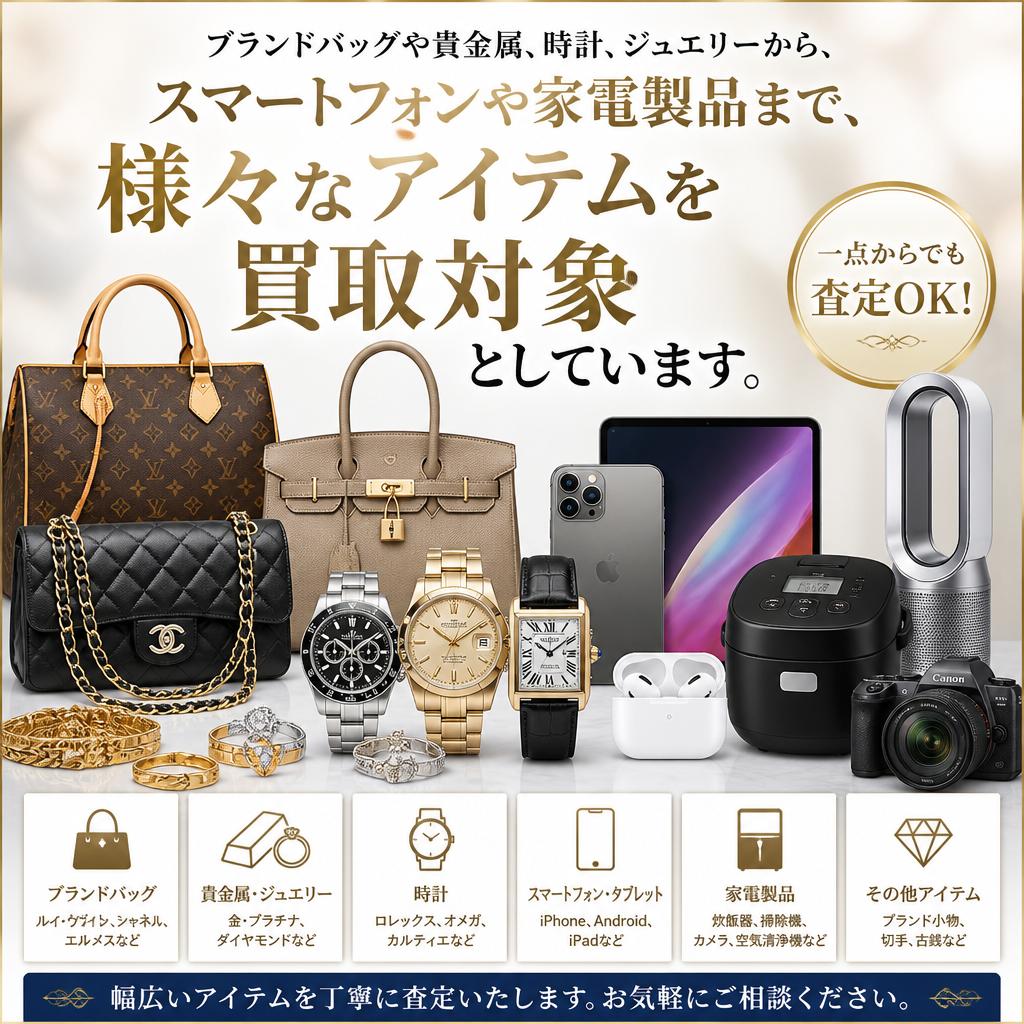 買取対象品の幅広さ