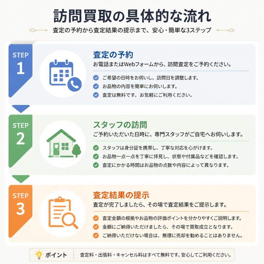訪問買取の流れ