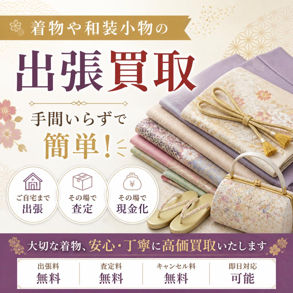 着物や和装小物の出張買取、手間いらずで簡単！