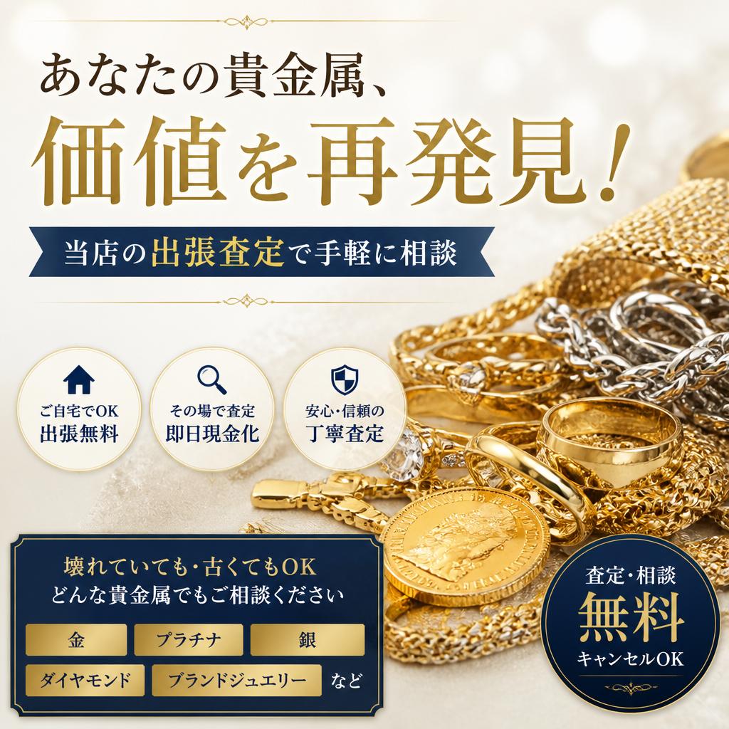 あなたの貴金属、価値を再発見！当店の出張査定で手軽に相談