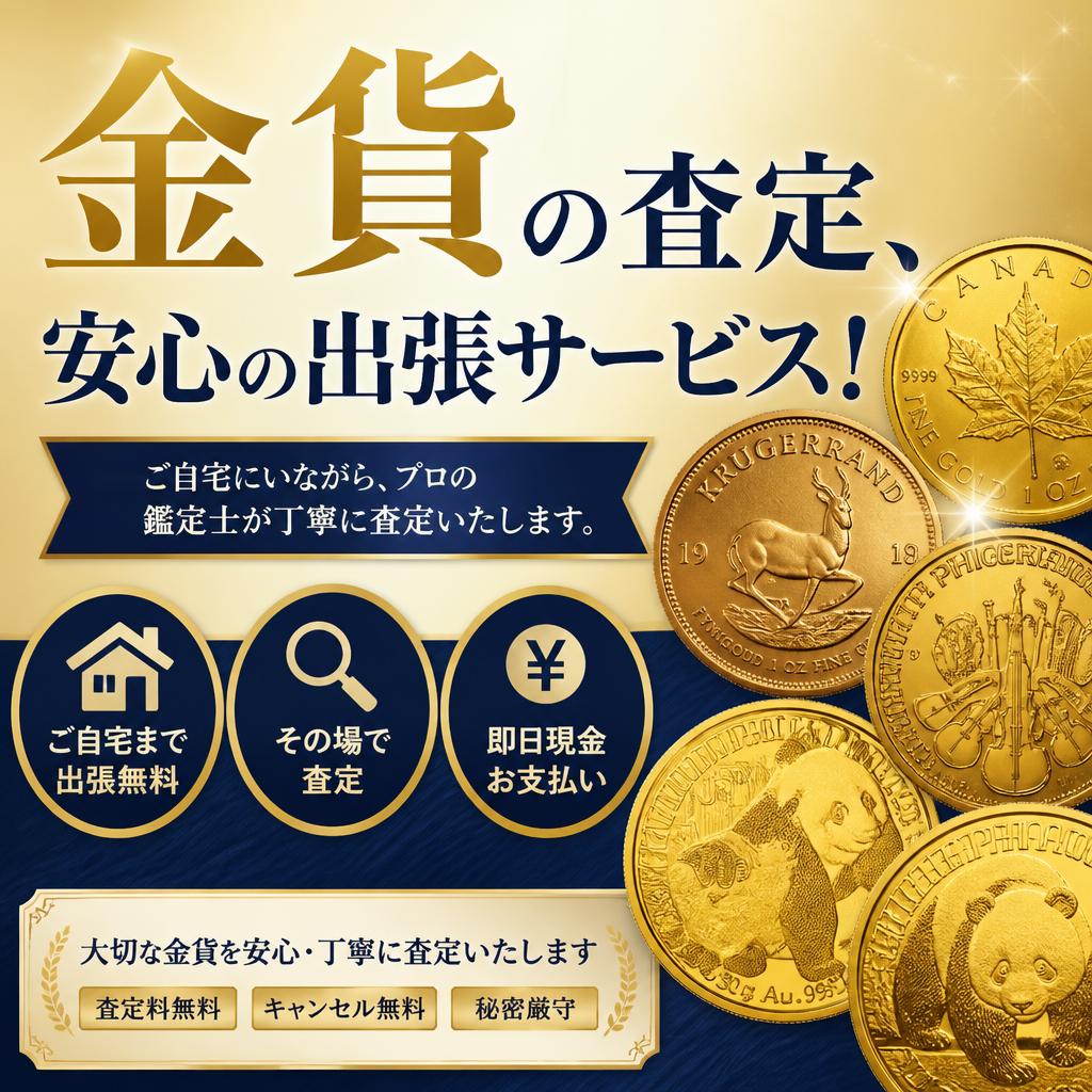 金貨の査定、安心の出張サービス！