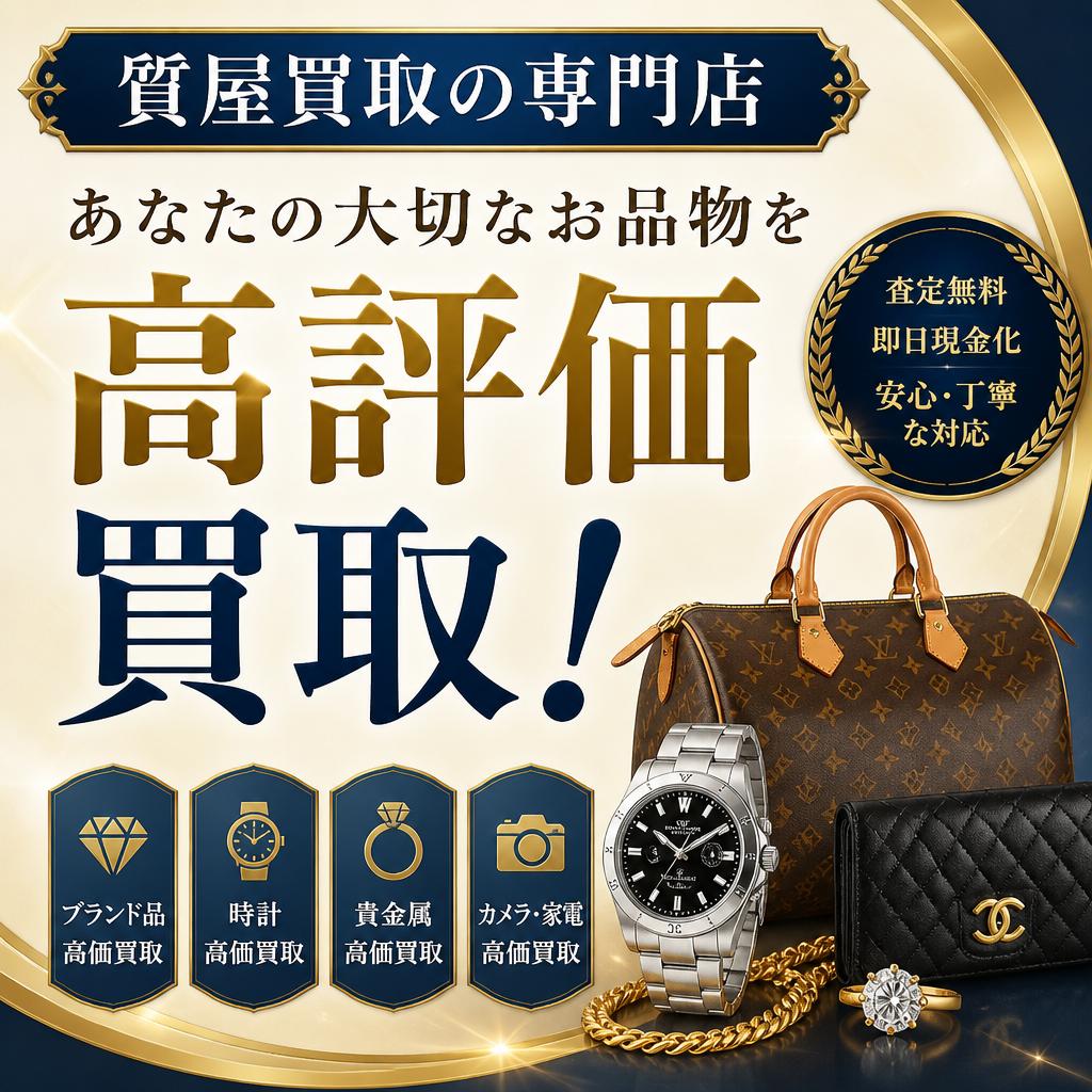 質屋買取の専門店があなたの大切なお品物を高評価買取！