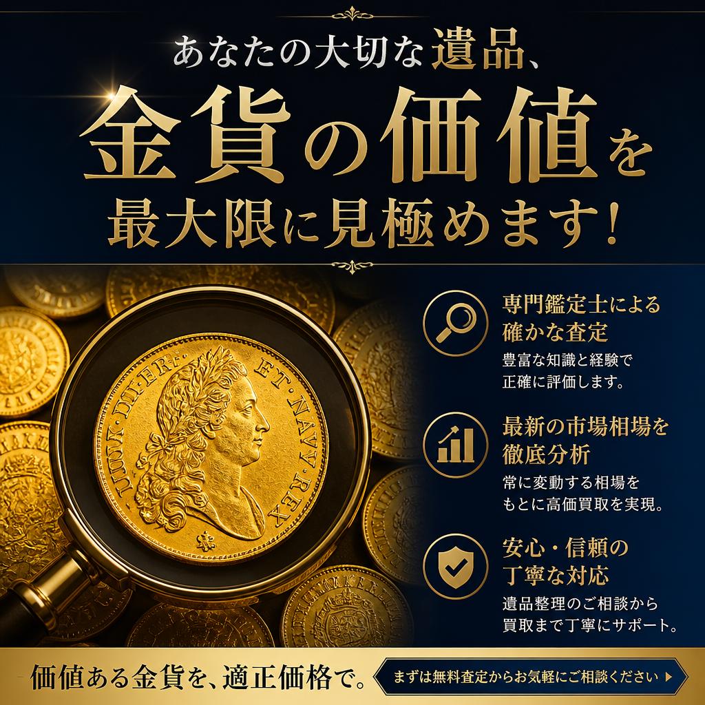 あなたの大切な遺品、金貨の価値を最大限に見極めます！