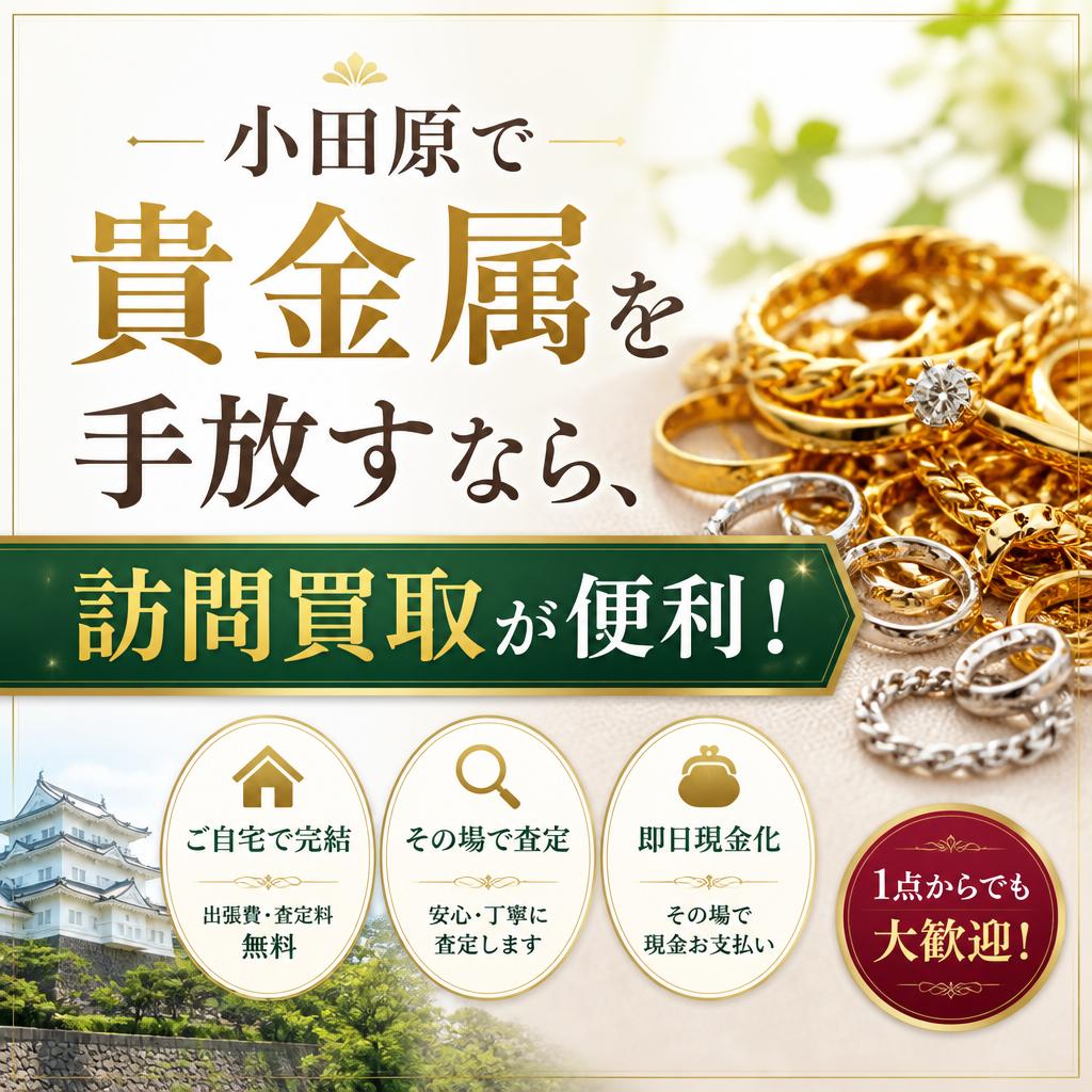 小田原で貴金属を手放すなら、訪問買取が便利！