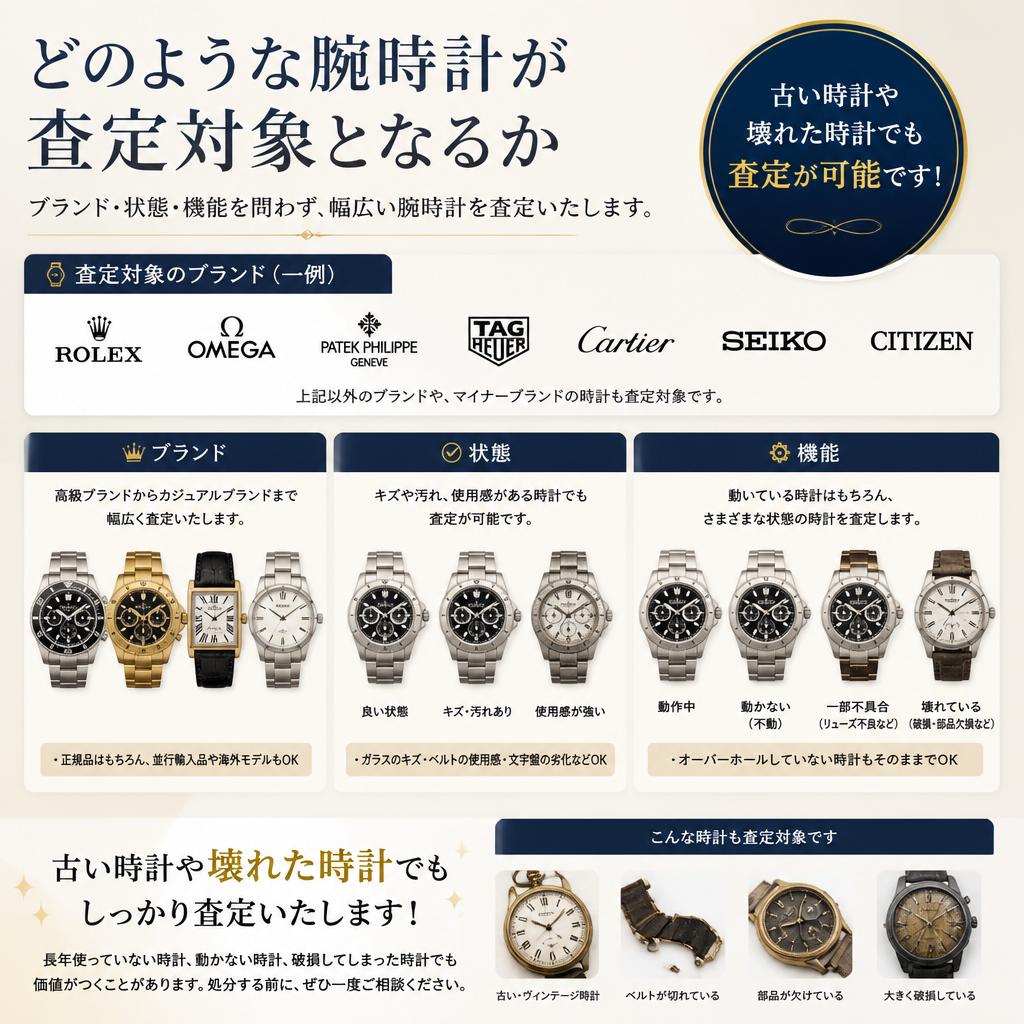 査定対象の腕時計は？