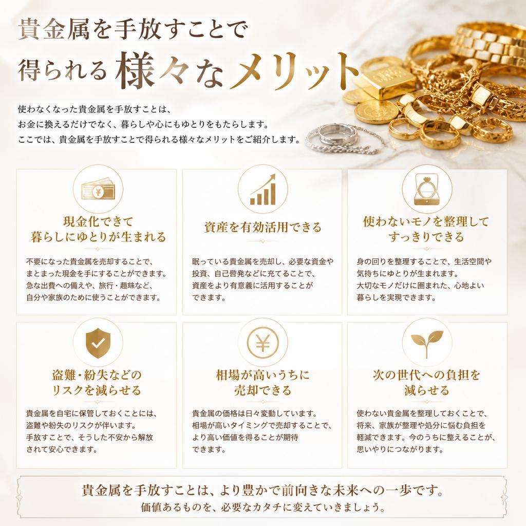 2. 貴金属買取のメリット