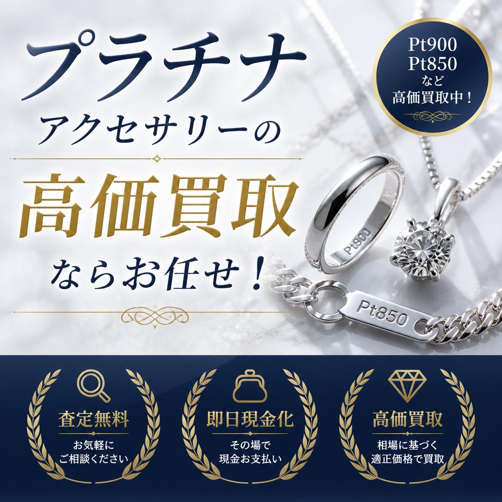 プラチナアクセサリーの高価買取ならお任せ！