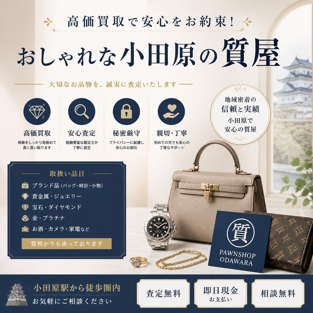 高価買取で安心をお約束！おしゃれな小田原の質屋