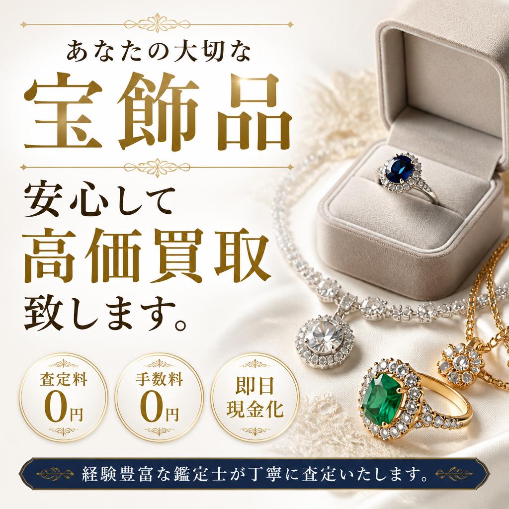 あなたの大切な宝飾品、安心して高価買取致します。