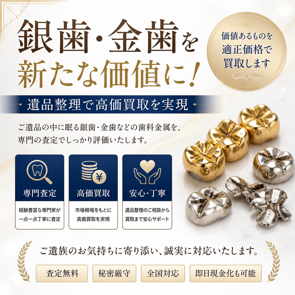 銀歯・金歯を新たな価値に！遺品整理で高価買取を実現