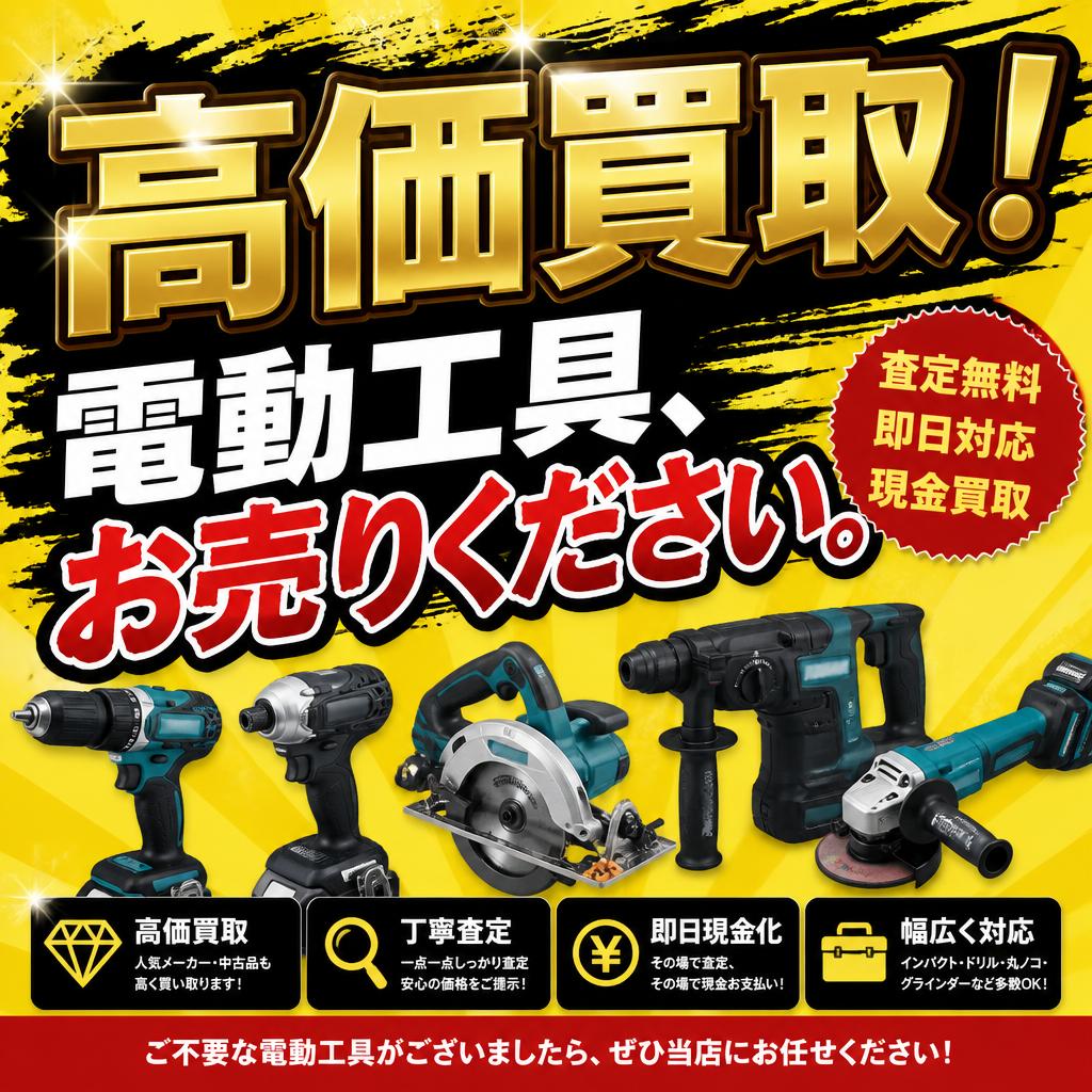 高価買取！電動工具、お売りください。