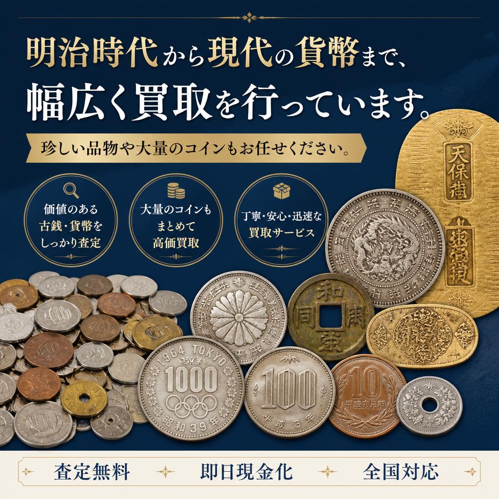 古銭・古札の取り扱いの幅広さ