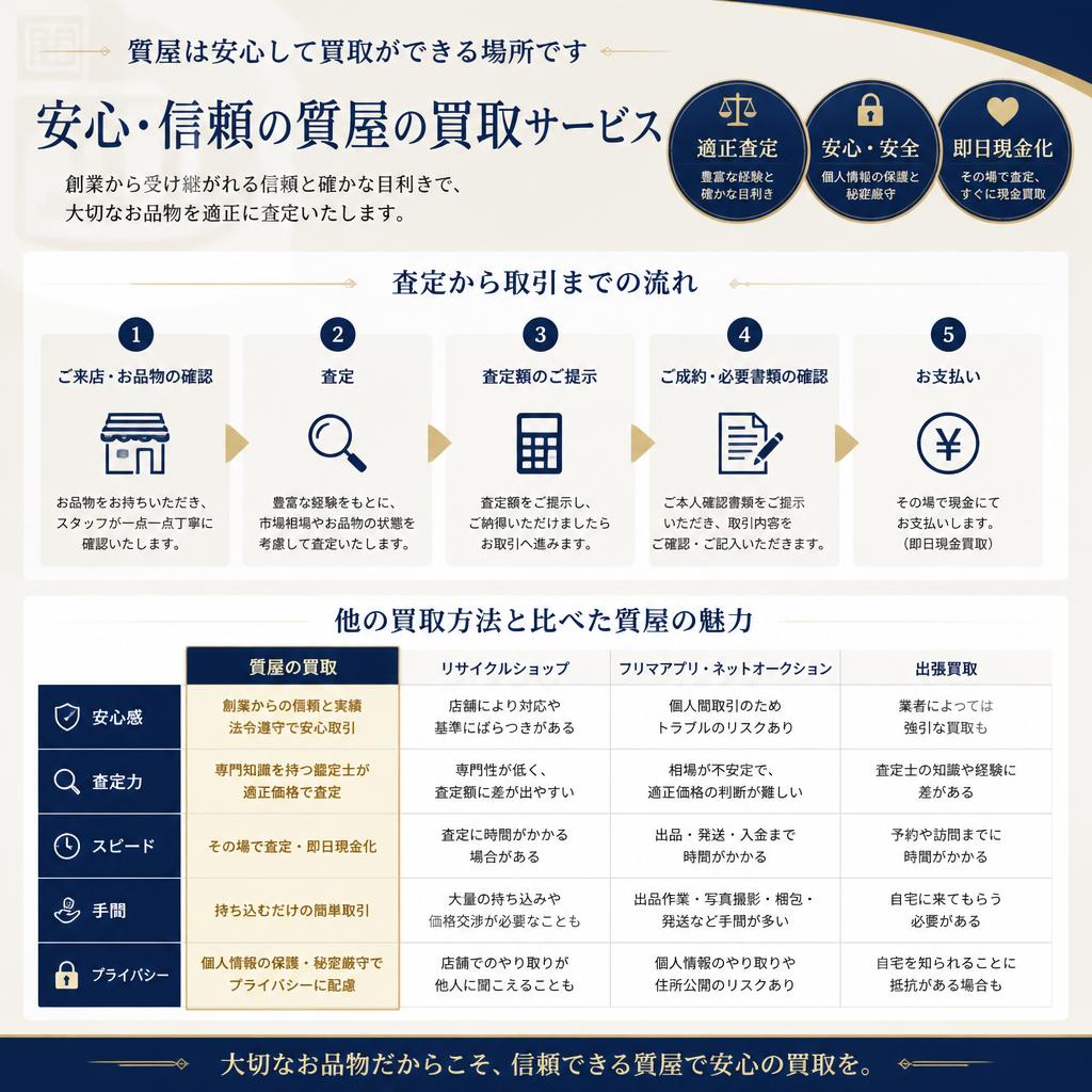 なぜ質屋での買取が選ばれるのか？